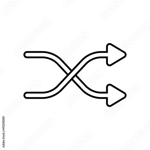 Shuffle icon in line style