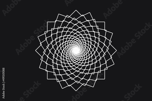 Abstract Spirograph lines spiral net. Vector illustration.