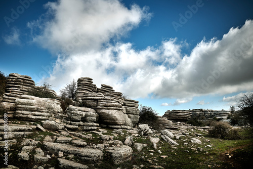 Antequera, Málaga, Spain . 01/2021; Torcal de Antequera Natural Park in the province of Malaga, Spain. Protected natural area of ​​karstic formations. 