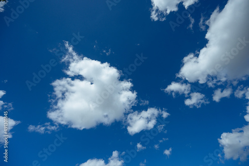 Blue sky with clouds  background. Copy space. Wide angle  High quality photo-2