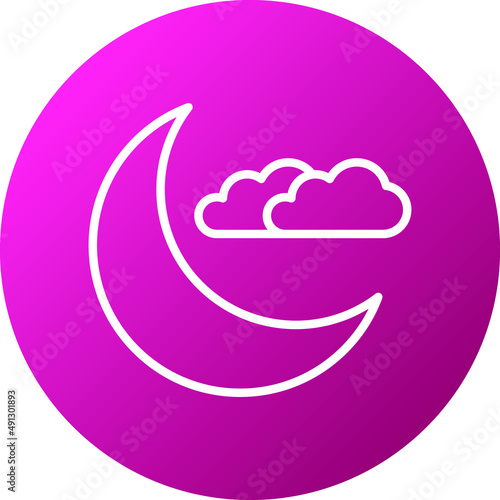 Crescent Moon Icon Style