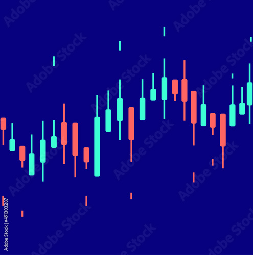 Forex Trade Signals Chart Concept Card Background. Vector