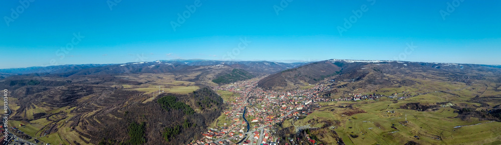 Panoramic aerial view with Praid resort - Romania