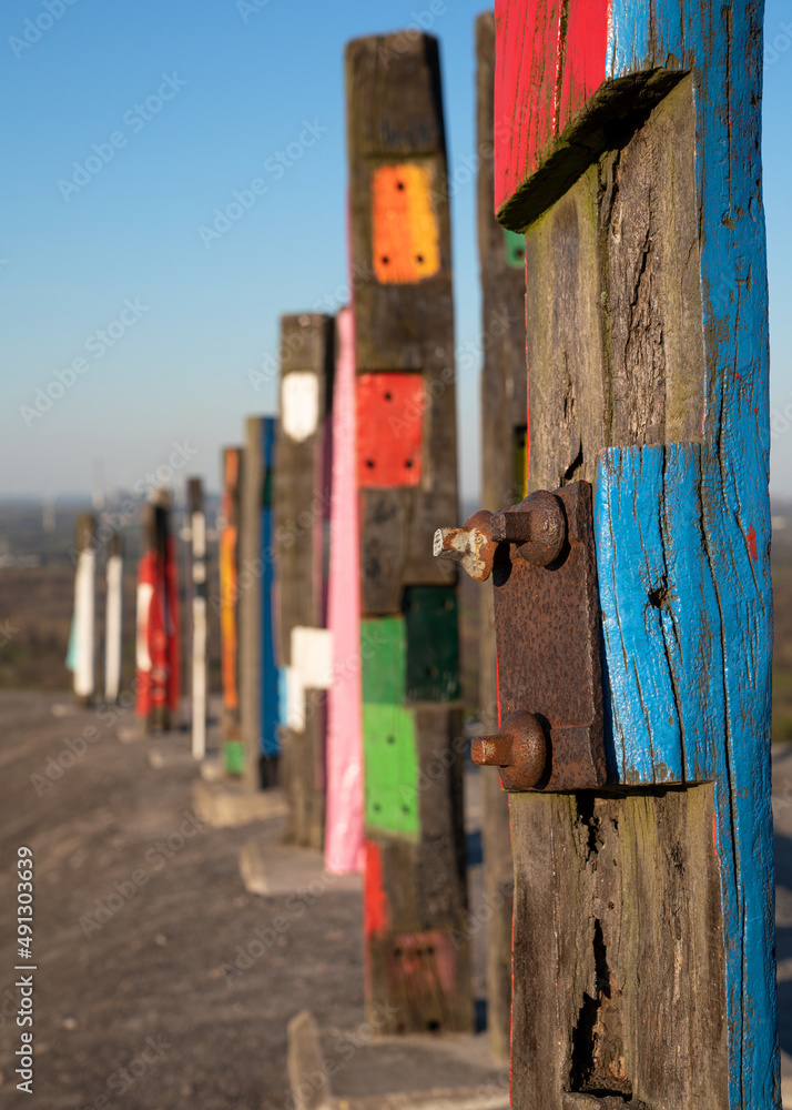 Fototapeta premium Landmark Totems, Haniel tip, Bottrop, Germany