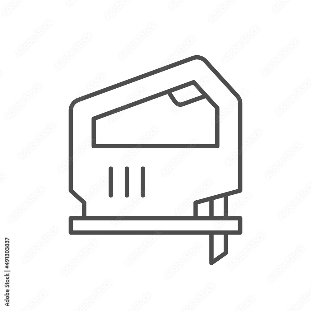 Electric jigsaw line outline icon Electric jigsaw line outline icon
