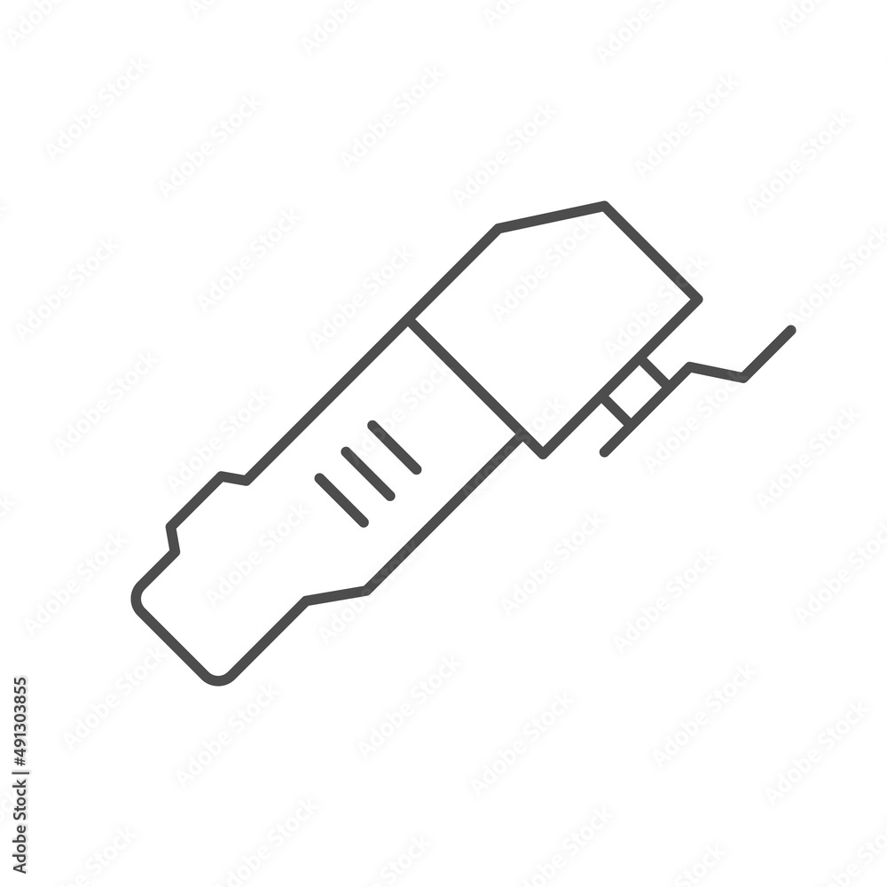 Oscillating tool line outline icon Oscillating tool line outline icon