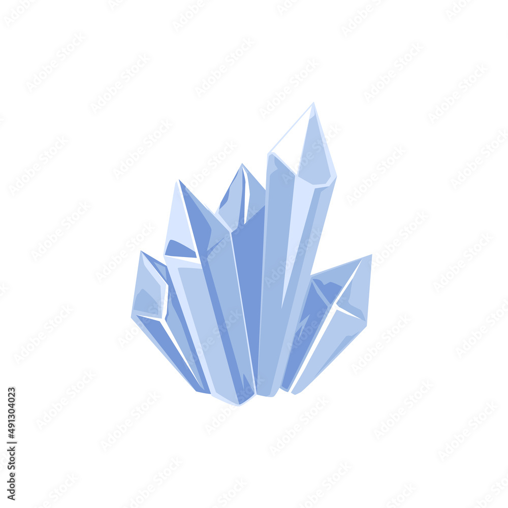 Shiny ice crystals or iceberg, cartoon vector illustration isolated on white background. Shiny ice crystals or iceberg, cartoon vector illustration isolated on white background.