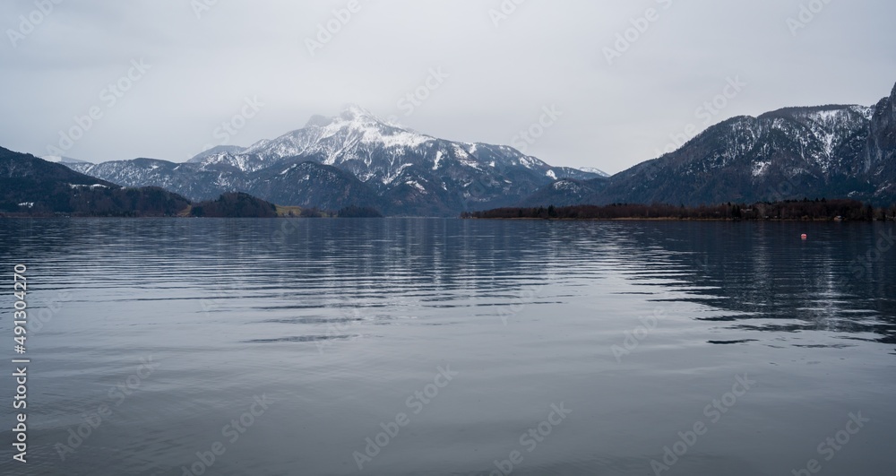 Lake Mondsee and surrounding mountains
