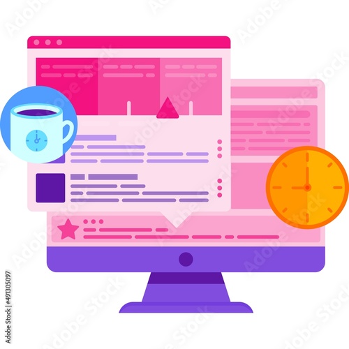 Work icon time management and control vector