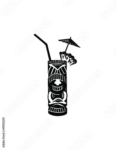 illustration of a cocktail with a straw