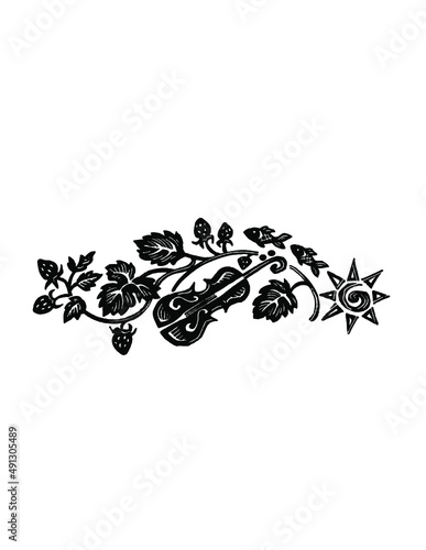 violin and vine illustration