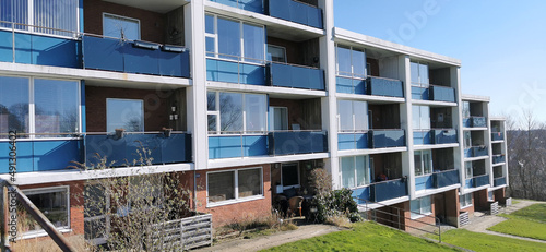 Bilde på lerret Rental apartment buildings with balconies in a Danish city