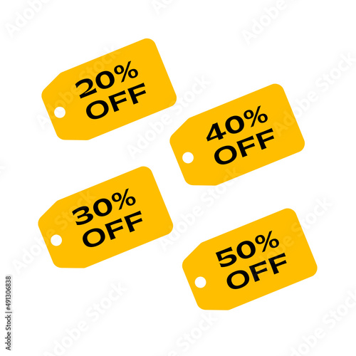 labels with offer and promotion