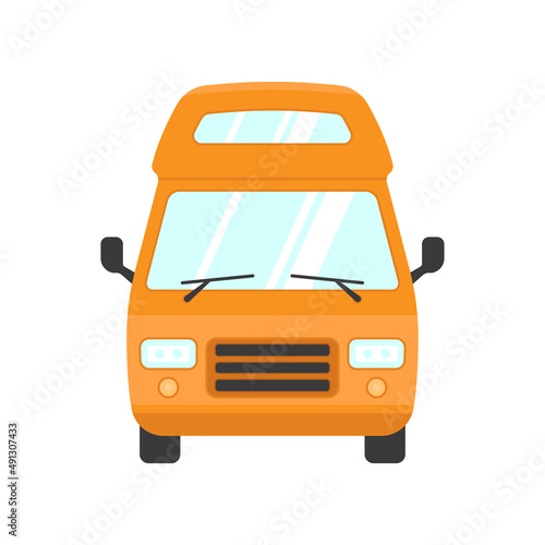 Van icon. Summer camp. Camper, caravan, motorhome. Color silhouette. Front view. Vector simple flat graphic illustration. Isolated object on a white background. Isolate.
