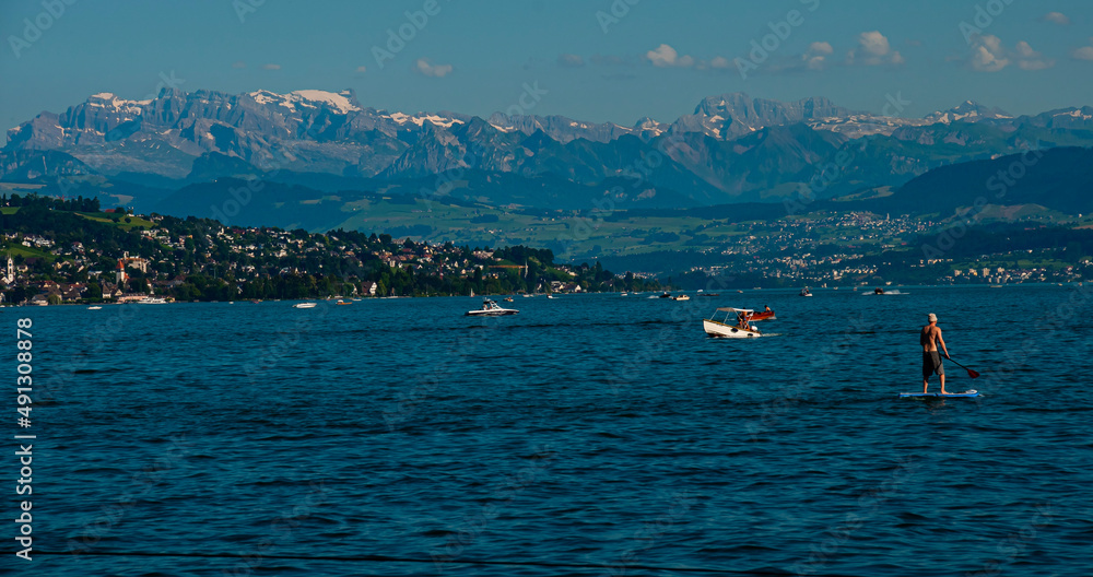 lake and mountains Zurich Switzerland