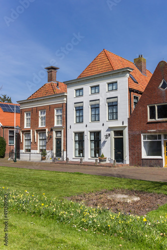 Historic houses in the center of Bad Nieuweschans, Netherlands