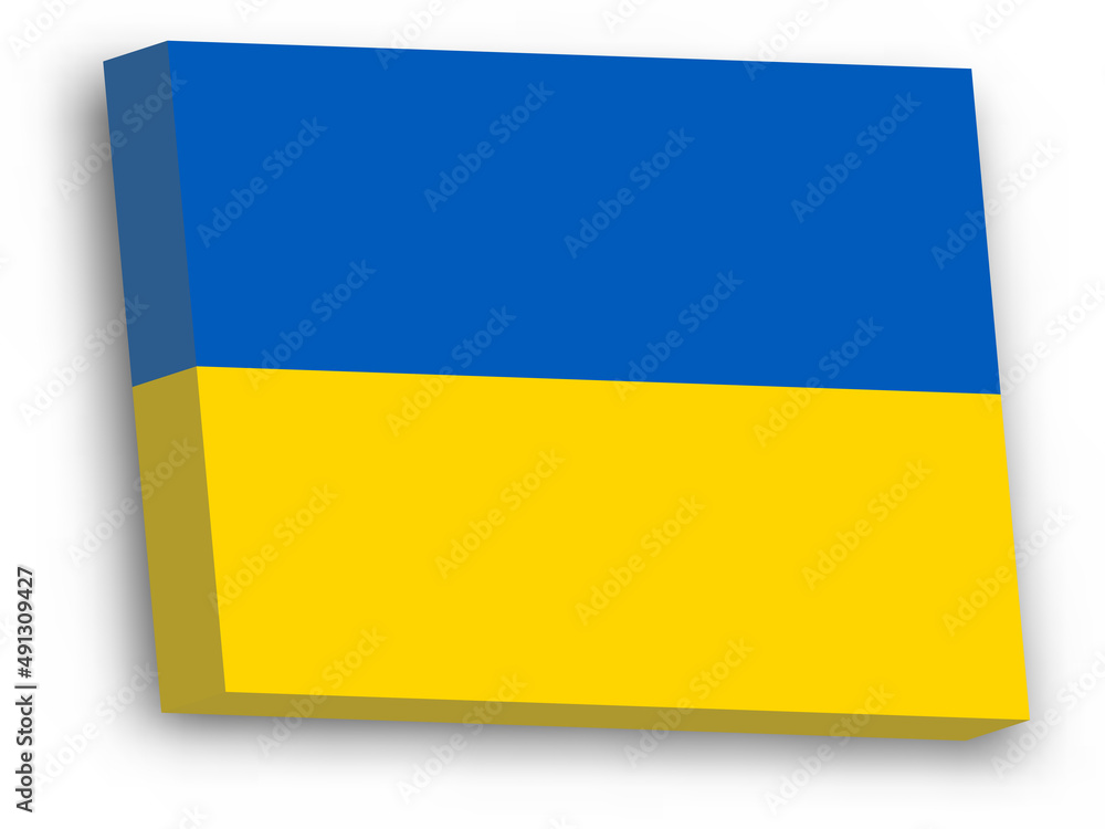 Obraz premium 3D vector flag of Ukraine