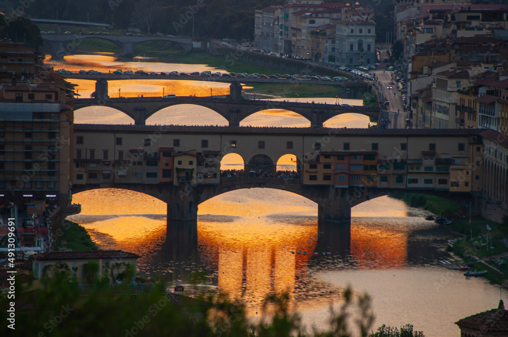  Florence Italy Bridges at sunset Florence Italy Bridges at sunset