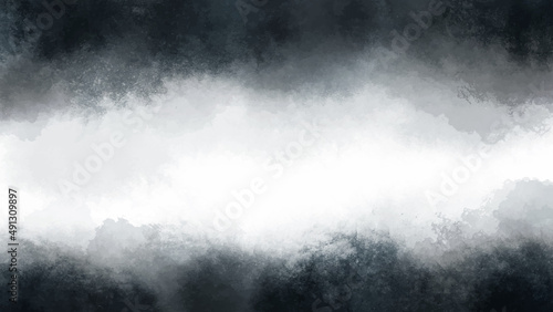 Hand painted black and white watercolor texture abstract background.