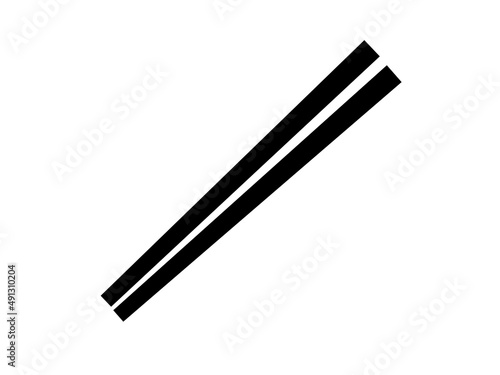 シンプルな箸アイコン：黒