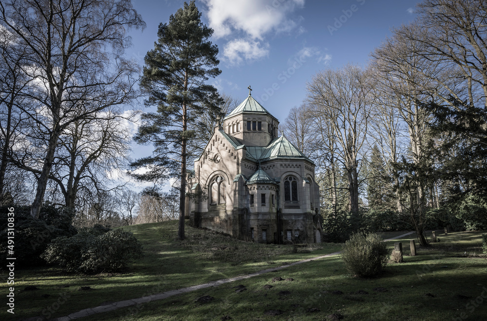 Historic architecture on the graveyard of Hamburg. Historic architecture on the graveyard of Hamburg.