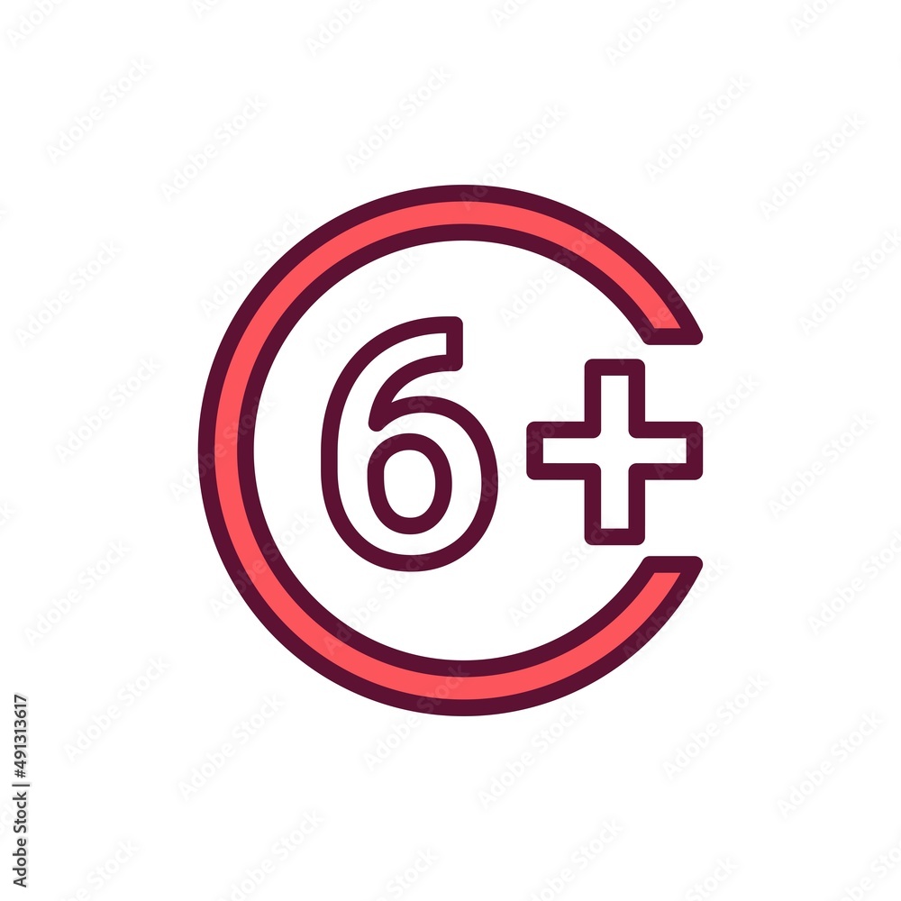 Age limit line color icon. Physiotherapy, acupuncture. Age limit line color icon. Physiotherapy, acupuncture.