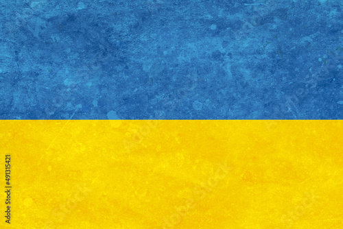 Flag Of Ukraine With Grunge Texture