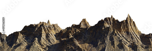 Tablou canvas beautiful mountain range isolated on white background