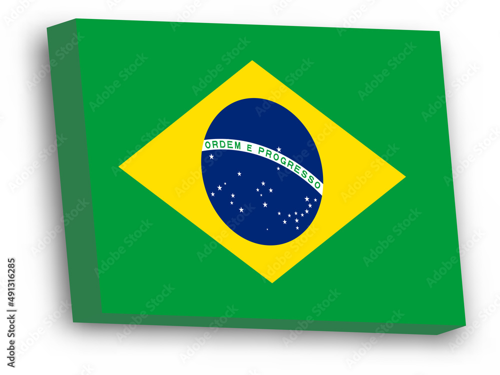 Fototapeta premium 3D vector flag of Brazil