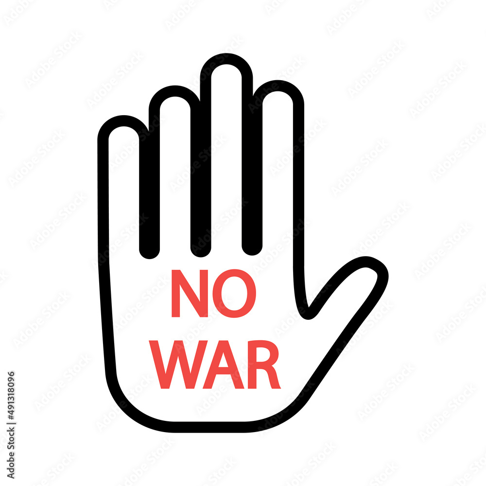 Obraz premium Stop war sign on hand icon. Vector