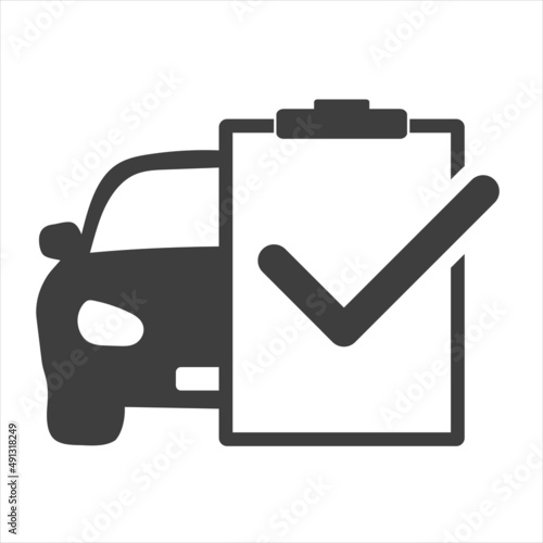 Car service list icon. Checklist car servise maintenance icon. Vector illustration