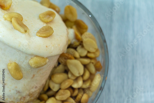 Peanut and creamy ice cream photo