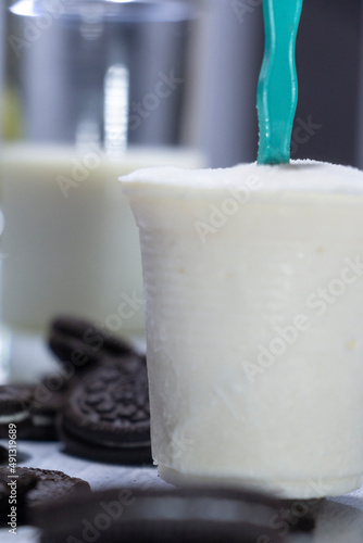 Oreo and milk ice cream photo