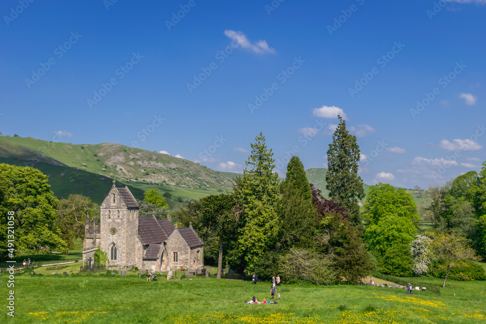 Old church in Ilam, Peak District, UK Old church in Ilam, Peak District, UK
