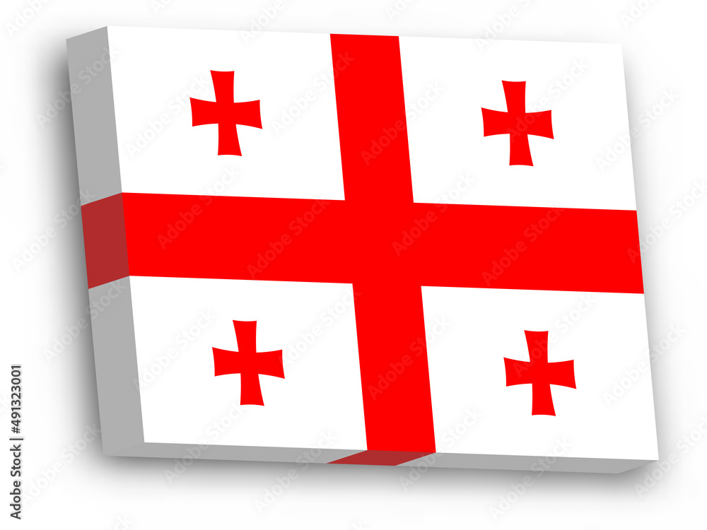 3D vector flag of Georgia