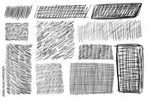 Sketch Hatched Rectangles, Scribble Texture Background or Pattern