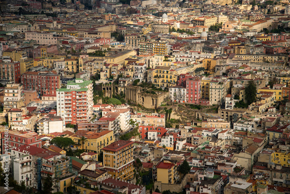 Top view skyline Cityscape In the day lighhting. Naples, Italy