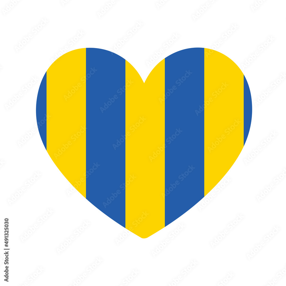 Fototapeta premium Colorful heart. Ukraine flag national emblem. Vector Illustration.