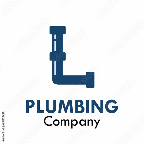 Letter l with plumbing logo template illustration