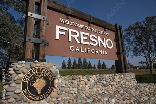 Fresno California Public Welcome Sign photo