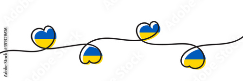 Flag of Ukraine in heart shape. Ukrainian national symbol. Vector illustration