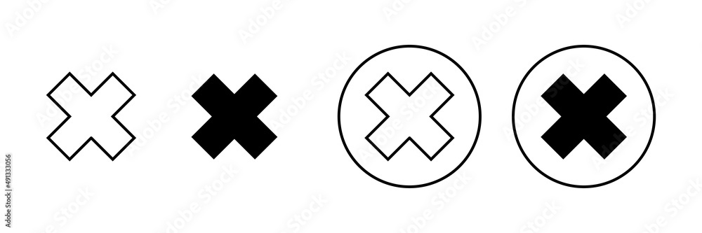 Close icons set. Delete sign and symbol. cross sign Close icons set. Delete sign and symbol. cross sign