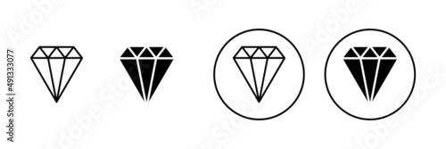 Diamond icons set. diamond gems sign and symbol