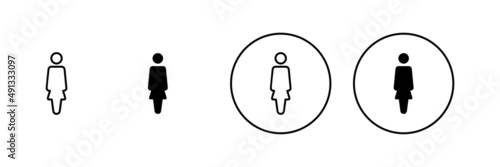 Female icons set. woman sign and symbol