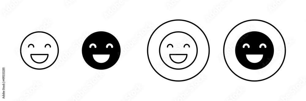 Fototapeta premium Smile icons set. smile emoticon icon. feedback sign and symbol