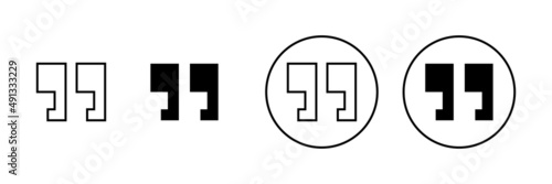 Quote icons set. Quotation mark sign and symbol