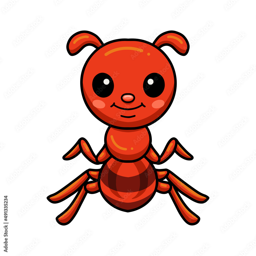 Cute little red ant cartoon Cute little red ant cartoon