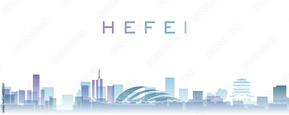 Hefei Transparent Layers Gradient Landmarks Skyline