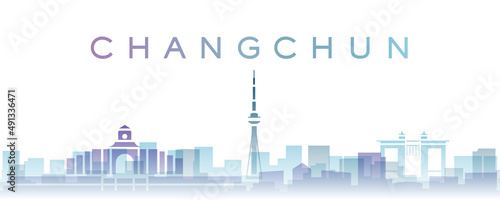 Changchun Transparent Layers Gradient Landmarks Skyline