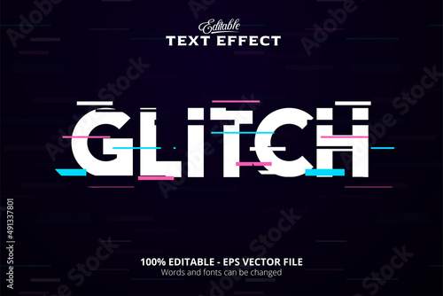 Editable text effect, Dark Purple background, Glitch text